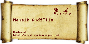 Mensik Abélia névjegykártya